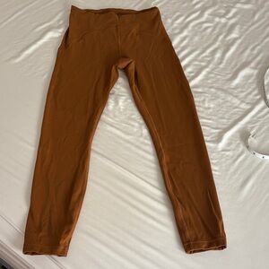lululemon athletica power thru 25’ copper Brown Leggings- size 6